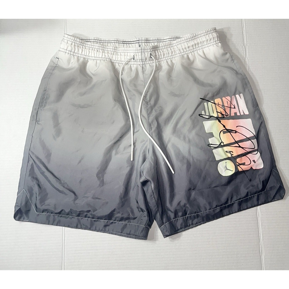 Jordan Swim Trunks Men's Large Gray DNA‎ Pool Shorts Gradient Beach Vacation